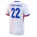 Maillot de foot France Theo Hernandez #22 Extérieur vêtements Europe 2024 Manches Courtes